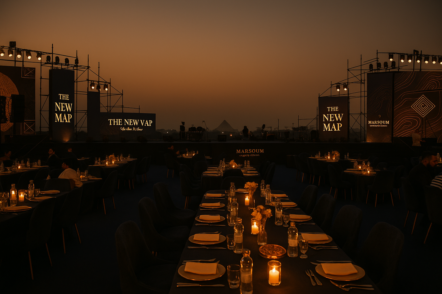 The dining floor at the moment of the reveal