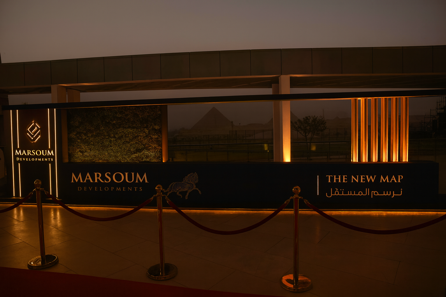 Registration desk with a direct Pyramid view