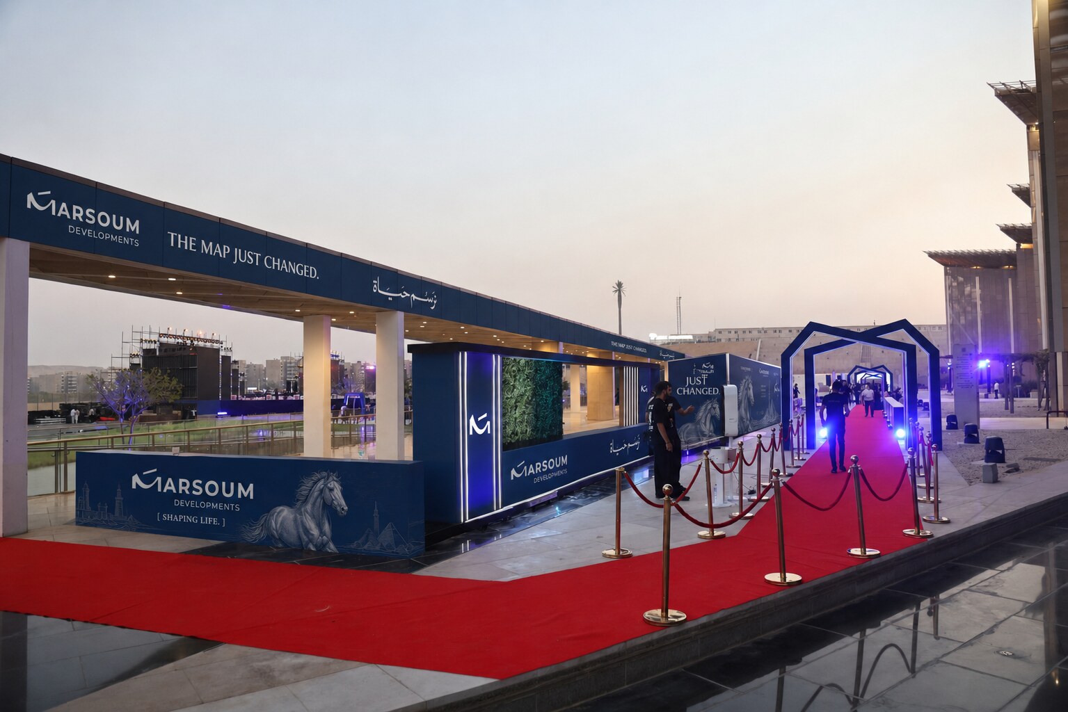 Marsoum Developments branded outdoor pavilion — THE MAP JUST CHANGES